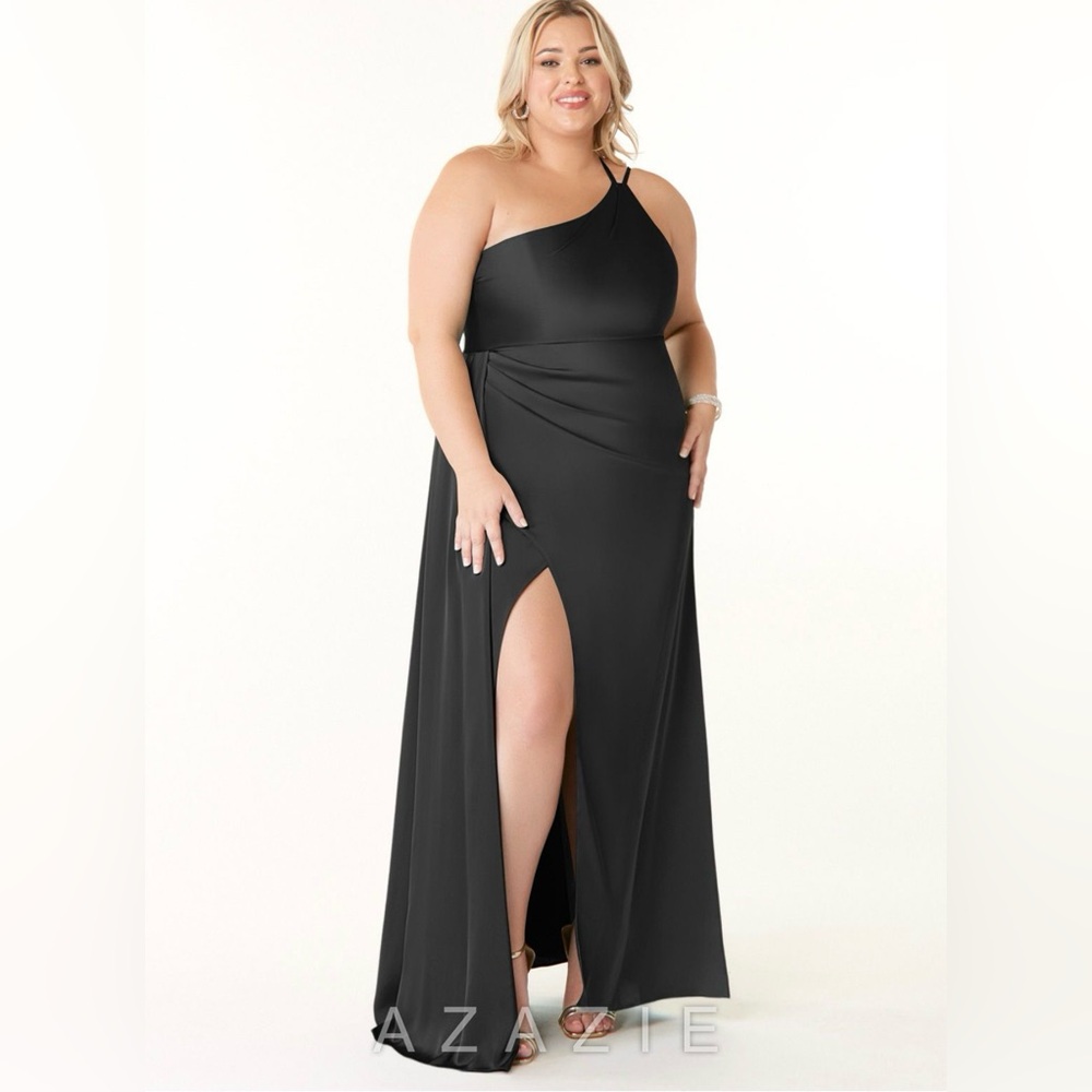 Azazie Black One-Shoulder Gown
